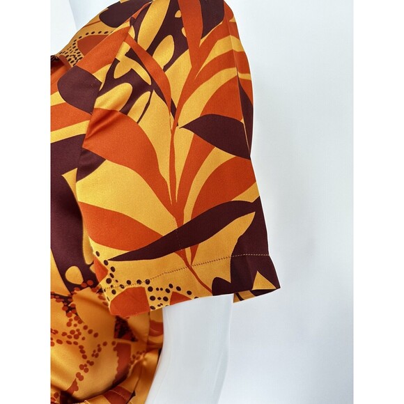 HOUSE OF HARLOW  1960 lounge Satin Leisure Short Set RICH FALL COLORS  sz Small - Picture 6 of 11